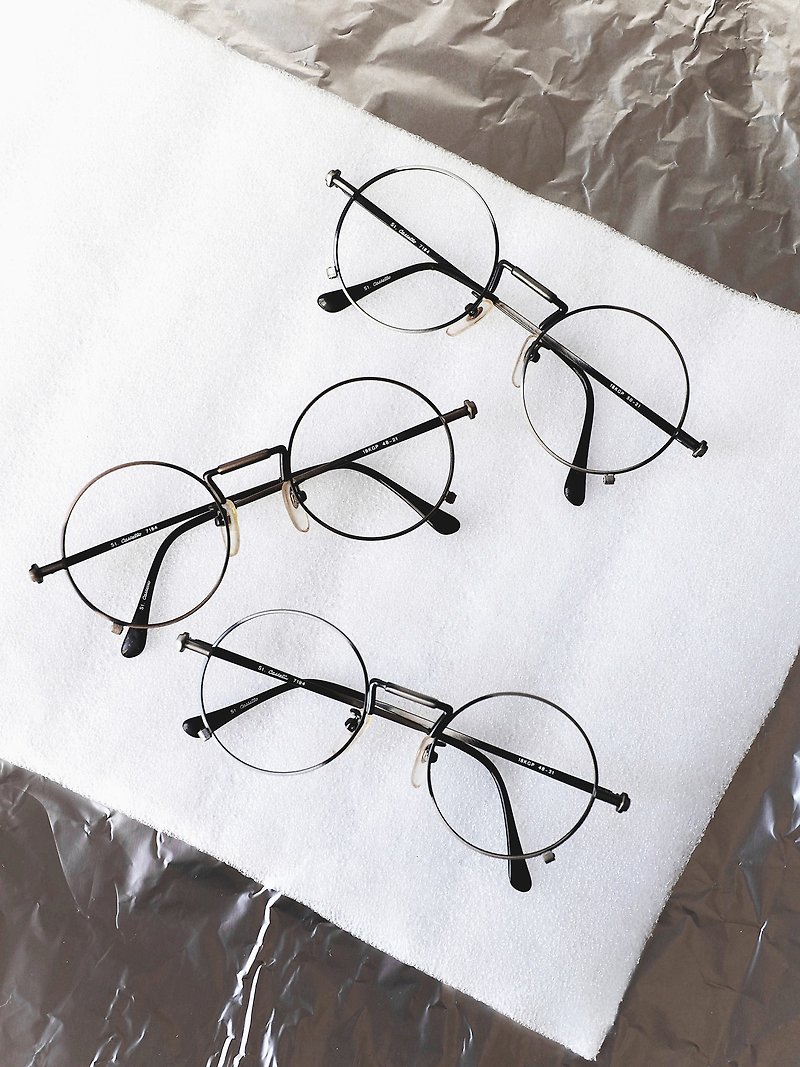 兵庫鎖點仿舊漸層銅質 流線俐落金屬正圓框眼鏡 Japan / glasses - 眼鏡/眼鏡框 - 其他金屬 銀色