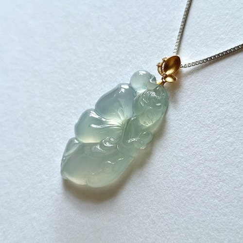 翡翠百貨 jade store 精品花仙子吊墜 | 天然緬甸翡翠玉器 | 通體18k真金鑽鑲