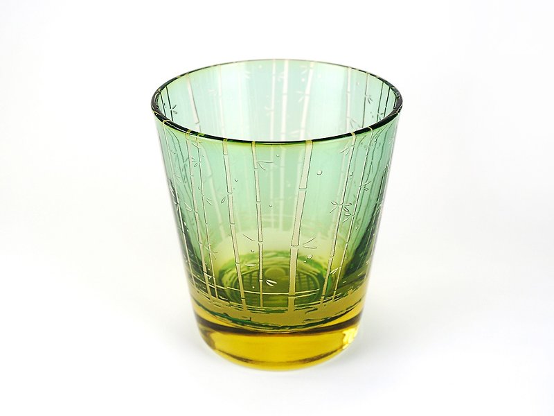 竹林と蛍火のグラス【千歳山吹】 - グラス・コップ - ガラス グリーン