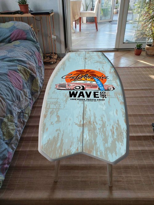 サーフ ウェーブ サーフボード型木製ビーチ スタイル アート装飾