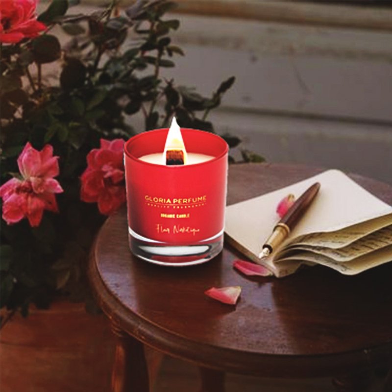 [Must-have for gift giving] GLORIA Wood Chip Core Fragrance Plant Candle Red Series - เทียน/เชิงเทียน - วัสดุอื่นๆ 