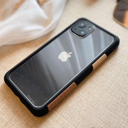 太樂芬Telephant 送品牌掛繩 iPhone 13 系列 NMD抗汙防摔手機殼-黑焦糖奶茶