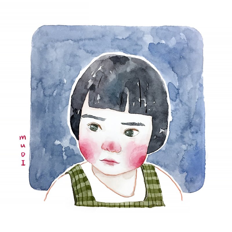 Serendipity single-person hand-painted watercolor portraits - Customized Portraits - Paper 