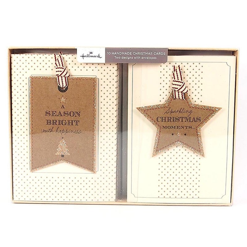 Star tag charms Christmas box card 2 models a total of 10 [Hallmark-card Christmas series] - Cards & Postcards - Paper Brown