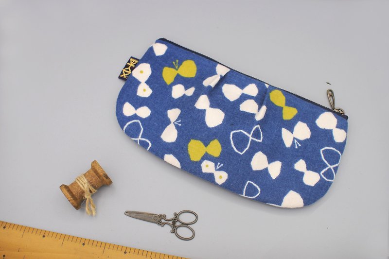 Safety Universal Bag - Flannel butterfly, blue strip, pencil case, cosmetic bag, glasses bag, storage bag - Toiletry Bags & Pouches - Cotton & Hemp 
