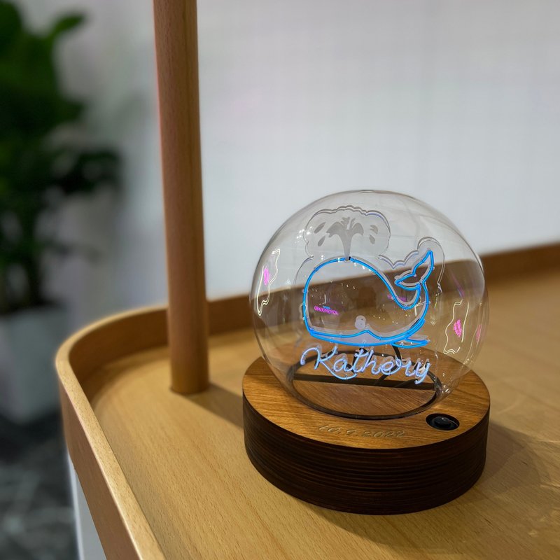 客製化禮物 生日 情人 玻璃球燈 -【寵物燈】情侶頭像 照片 霓虹 - 燈具/燈飾 - 玻璃 多色