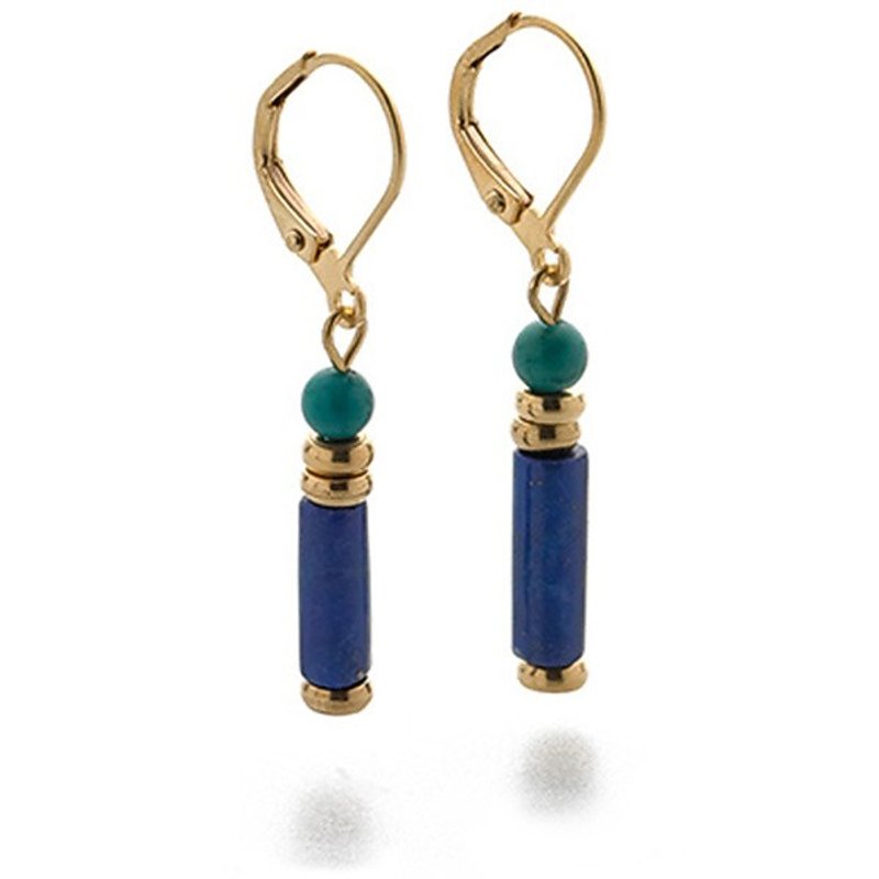 Ancient Egypt lapis lazuli turquoise earrings - Earrings & Clip-ons - Gemstone Multicolor