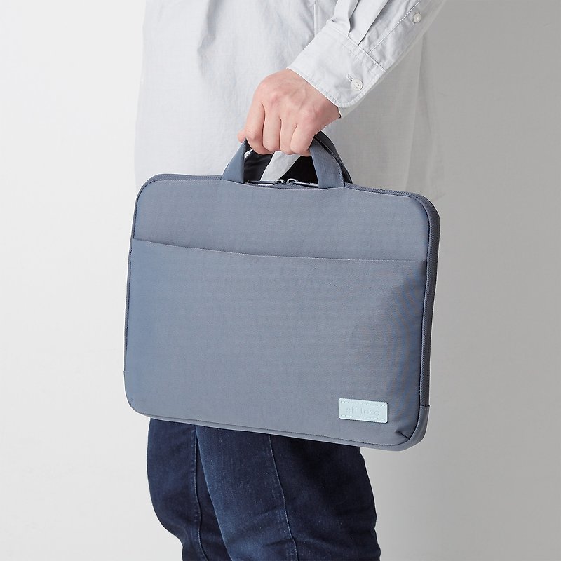 Taiwan's first limited color ELECOM OT dual-purpose computer bag 14 inches gray - กระเป๋าแล็ปท็อป - เส้นใยสังเคราะห์ สีเทา
