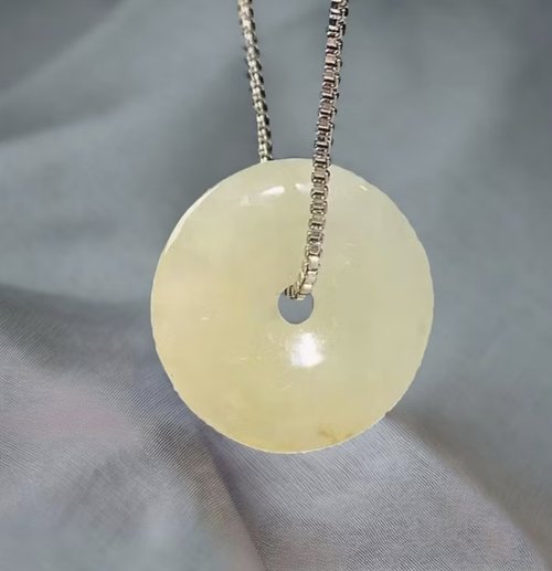 瓔珞珠寶盒 E.L.Jewelry Box 【願‧平安】冰種黃翡翡翠平安扣項鍊 | 天然緬甸玉翡翠A貨 |送禮