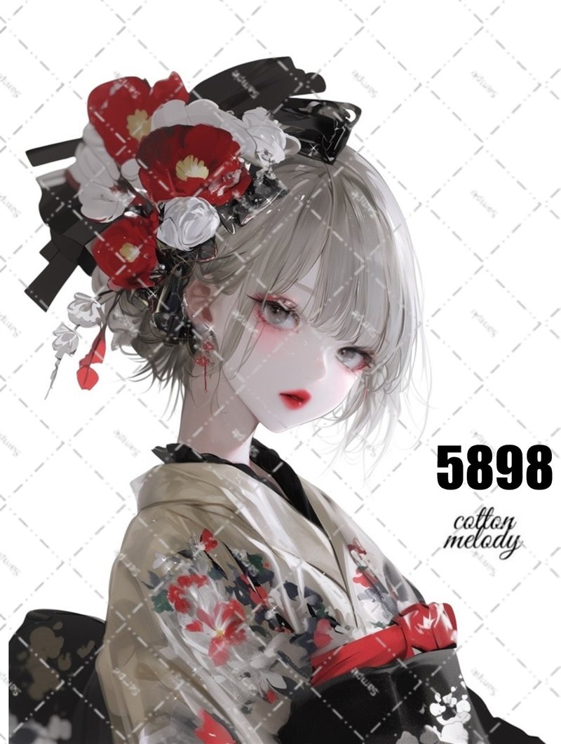 original sticker no.5898 人物ステッカー オリジナルステッカー 人物ステッカー 女の子ステッカー オリジナル人物ステッカー - 貼紙 - 紙 
