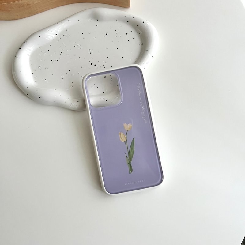 [Flower Language Series-Tulip] | Rhino Shield Phone Case Anti-fall Birthday Gift Valentine’s Day Gift - Phone Cases - Acrylic Transparent