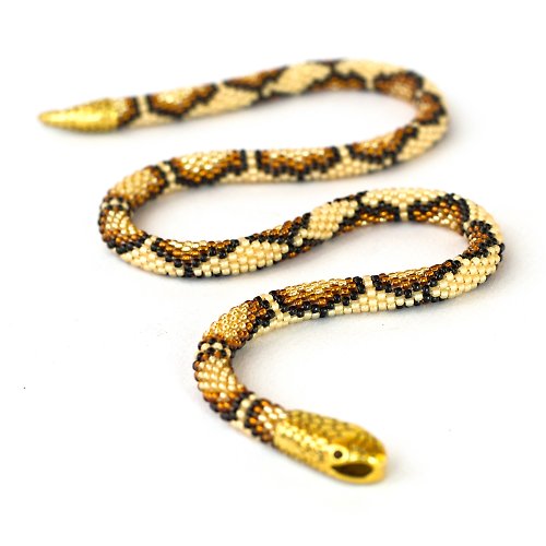 IrisBeadsArt Gold snake necklace, Ouroboros necklace, Snake choker, Gold choker necklace