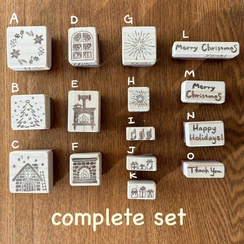 Eraser stamp Christmas motif free set - ตราปั๊ม/สแตมป์/หมึก - ยาง 