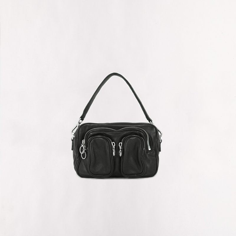 Agnes しなやか本革ライトロッククロスボディバッグ__長短ストラップ付き - ショルダーバッグ - 革 