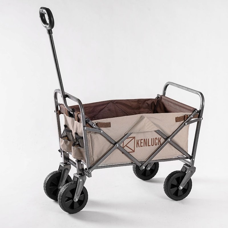 KENLUCK Wagon MINI Mini Multifunctional Folding Handcart-Mocha Color - Camping Gear & Picnic Sets - Other Metals Khaki