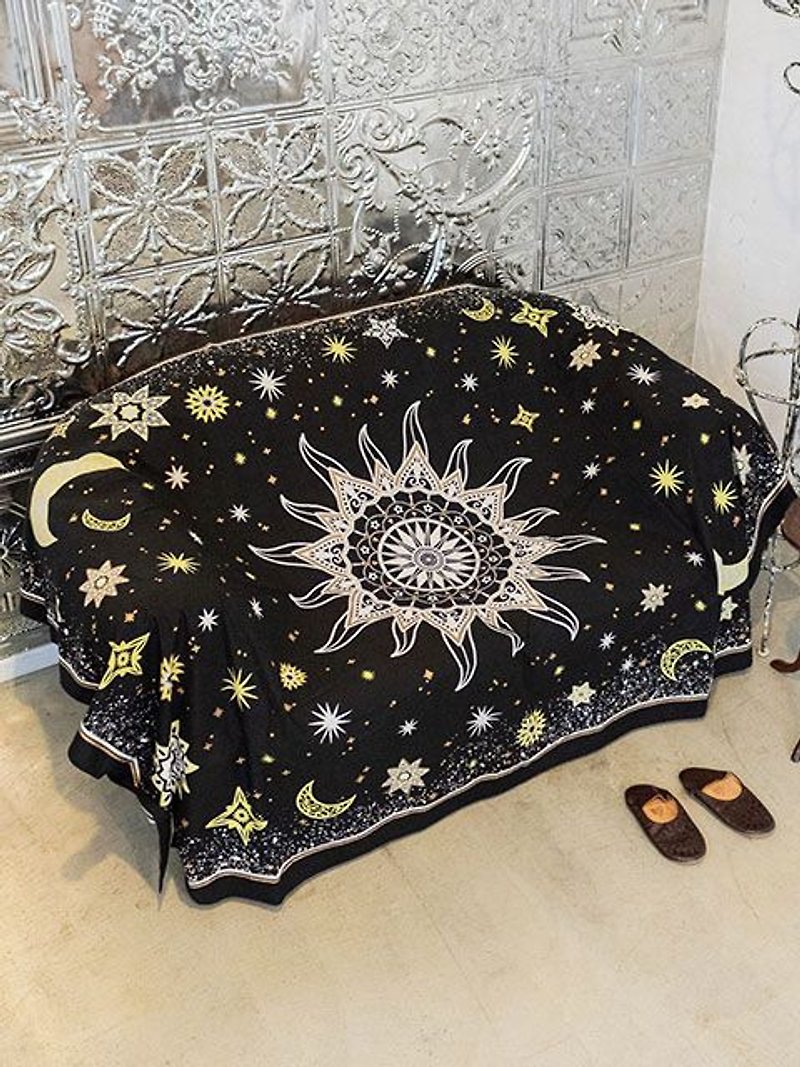 Starry Night Bed Cover Multi Cloth - 毛布・かけ布団 - その他の素材 