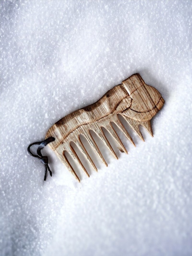 Viking axe Beard & Hair Grooming comb from oak wood FREE SHIPPING viking Celtic - 髮夾/髮圈 - 木頭 咖啡色