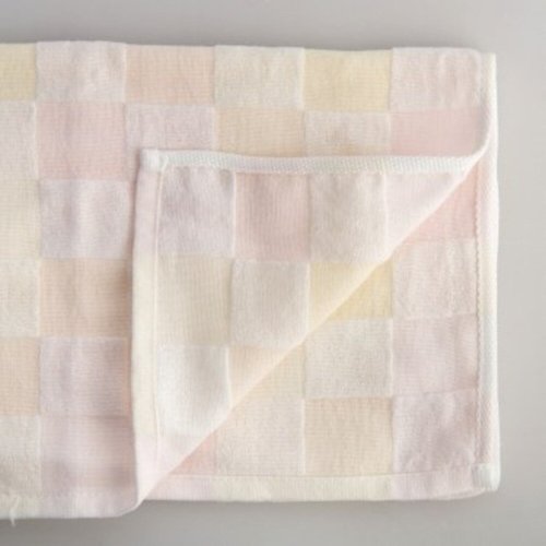 Japanese style non-twisted gauze color grid small hand towel (blue