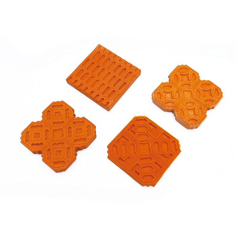 Traditional flower window brick carving absorbent coaster - Coasters - Other Materials 