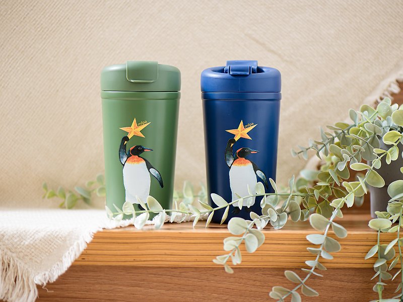 Big Penguin Vacuum Double Cup - Vacuum Flasks - Other Materials Multicolor