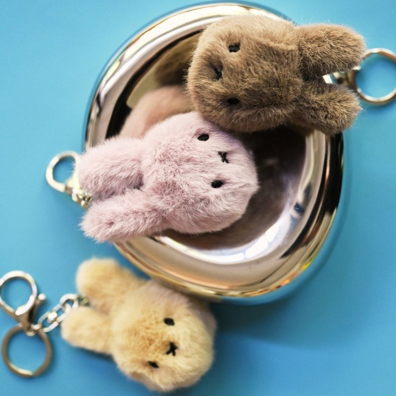 BON TON TOYS Miffy米菲兔環保毛絨鑰匙圈-8cm (三色) - 鑰匙圈/鑰匙包 - 聚酯纖維 多色