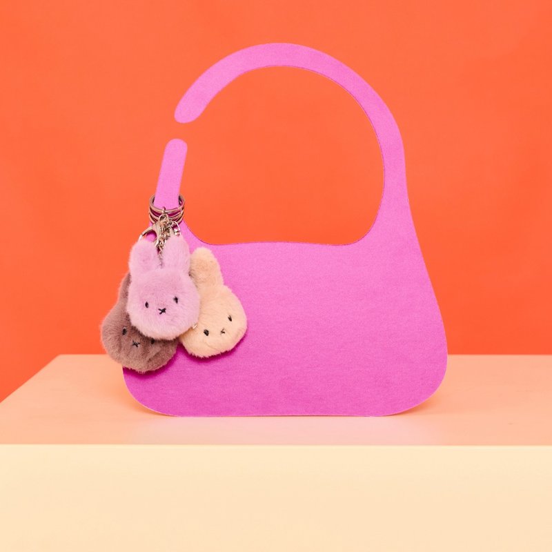 BON TON TOYS Miffy米菲兔環保毛絨鑰匙圈-8cm (三色) - 鎖匙扣/鎖匙包 - 聚酯纖維 多色