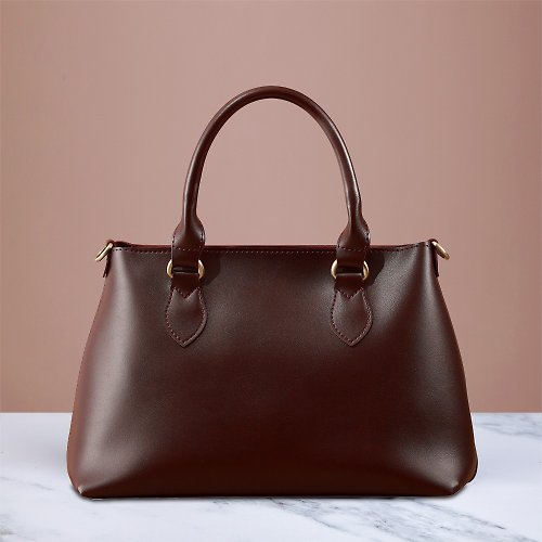 Handmade leather goods] Cowhide mobile phone bag (coffee) - Shop Rainforest  W. Messenger Bags & Sling Bags - Pinkoi
