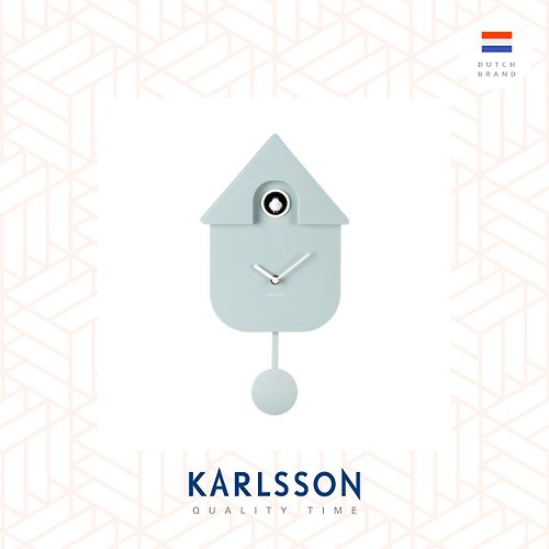Ur Lifestyle 荷蘭Karlsson, Modern Cuckoo 粉藍色搖擺布谷鳥掛鐘 (整點報時)