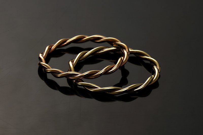 AJEOSSI [hand × custom × DIY] brass, red copper × shape ring (single) - แหวนทั่วไป - ทองแดงทองเหลือง สีทอง