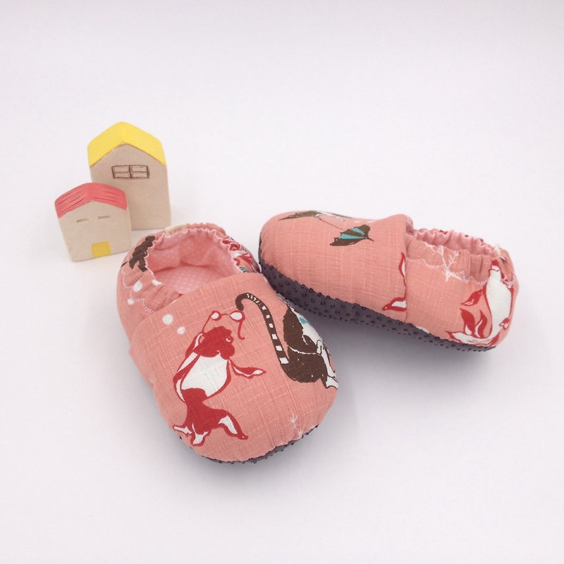 金魚遊大街-學步鞋/寶寶鞋/嬰兒鞋 - 嬰兒鞋 - 棉．麻 紅色