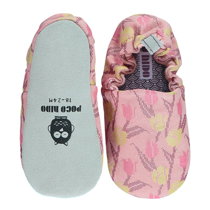 Poco Nido (UK) Baby/BB Shoe/Kids learning Shoe - Stitch Tulips - รองเท้าเด็ก - ผ้าฝ้าย/ผ้าลินิน 