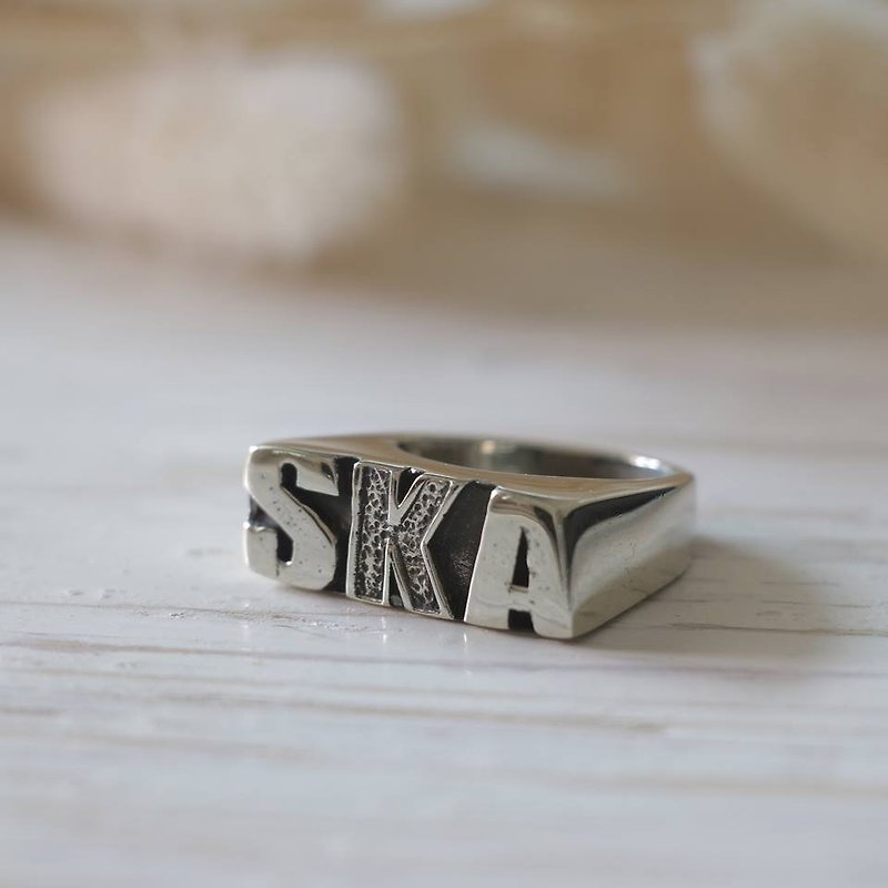 แหวน สกา ซ้อน ทำด้วยมือ มินิมอล เงินแท้ ผู้หญิง น่ารัก เรขาคณิต - แหวนทั่วไป - โลหะ สีเงิน