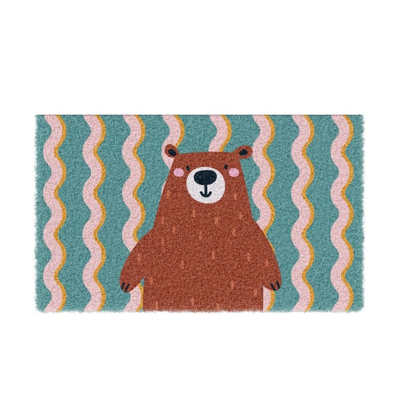 Wave Brown Bear Mud Scraping Mat - Rugs & Floor Mats - Polyester Multicolor