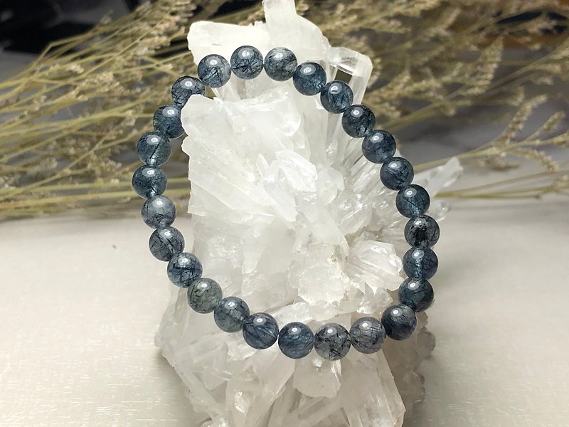 Natural blue hair crystal bracelet 6m m - Bracelets - Crystal Blue