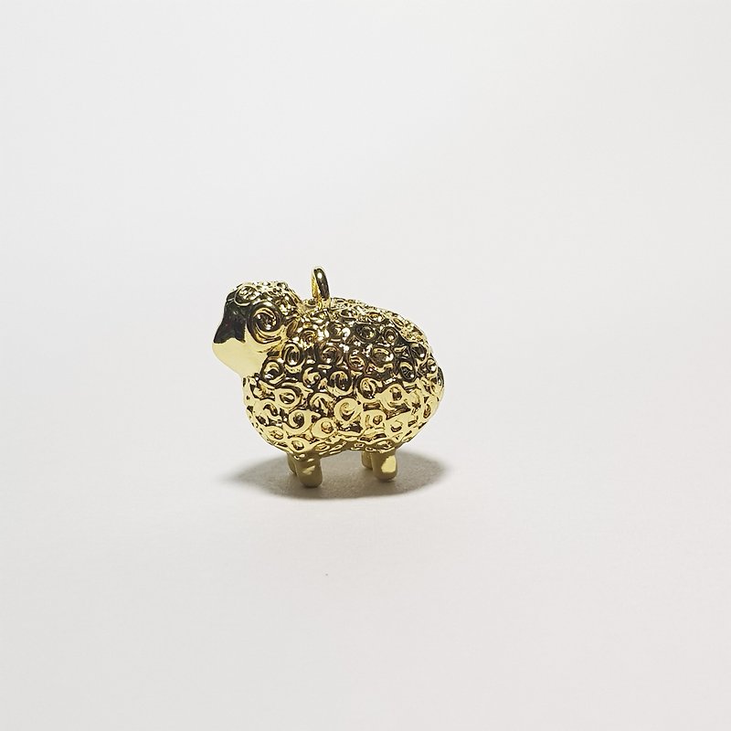 綿羊  #C109001 - 吊飾 - 銅/黃銅 金色