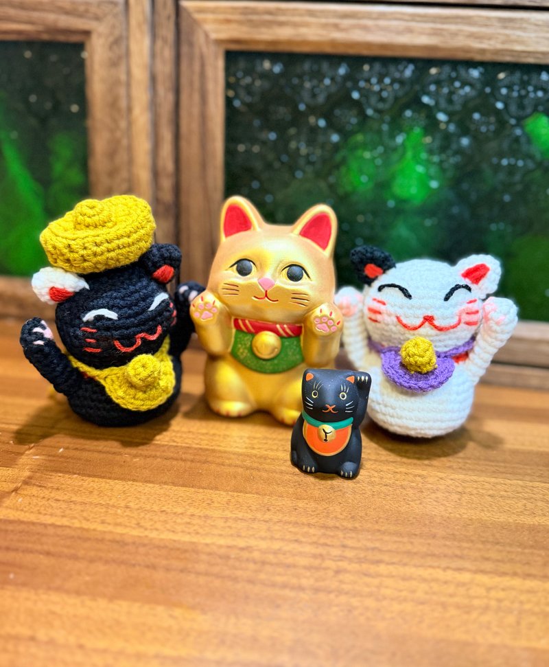 消災解厄 鉤織招財招福貓 顏色可客制 - 裝飾/擺設  - 棉．麻 多色