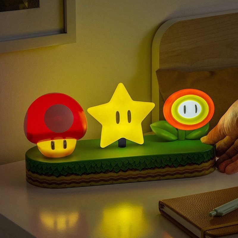 Nintendo Super Mario Star Mushroom Sparkle Three-dimensional Props Night Light ICON Three-in-One Night Light - โคมไฟ - พลาสติก 