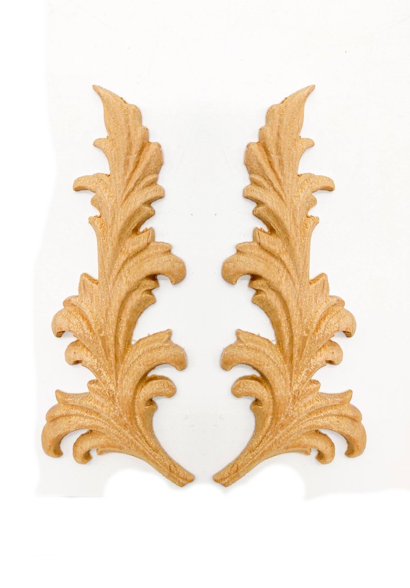 Wood Appliques corners, Onlay furniture, Shabby Chic, Wall ornament, Applique - Wood, Bamboo & Paper - Wood Brown