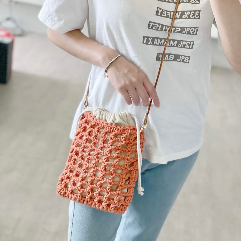 ผ้าฝ้าย/ผ้าลินิน เย็บปัก/ถักทอ/ใยขนแกะ - DIY crocheted hollow bag【Crochet bag kit】material bag