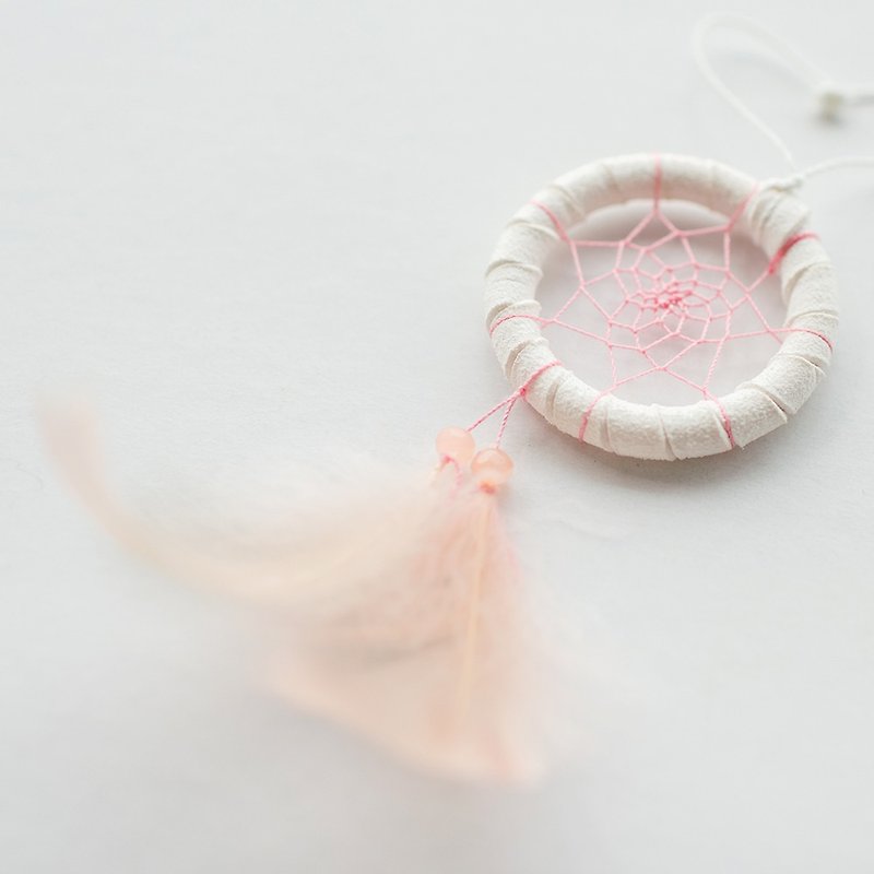 DIY Material Pack-Dream Catcher Mini Version 5cm-Light Coral Red (Macaron) - Other - Other Materials Pink