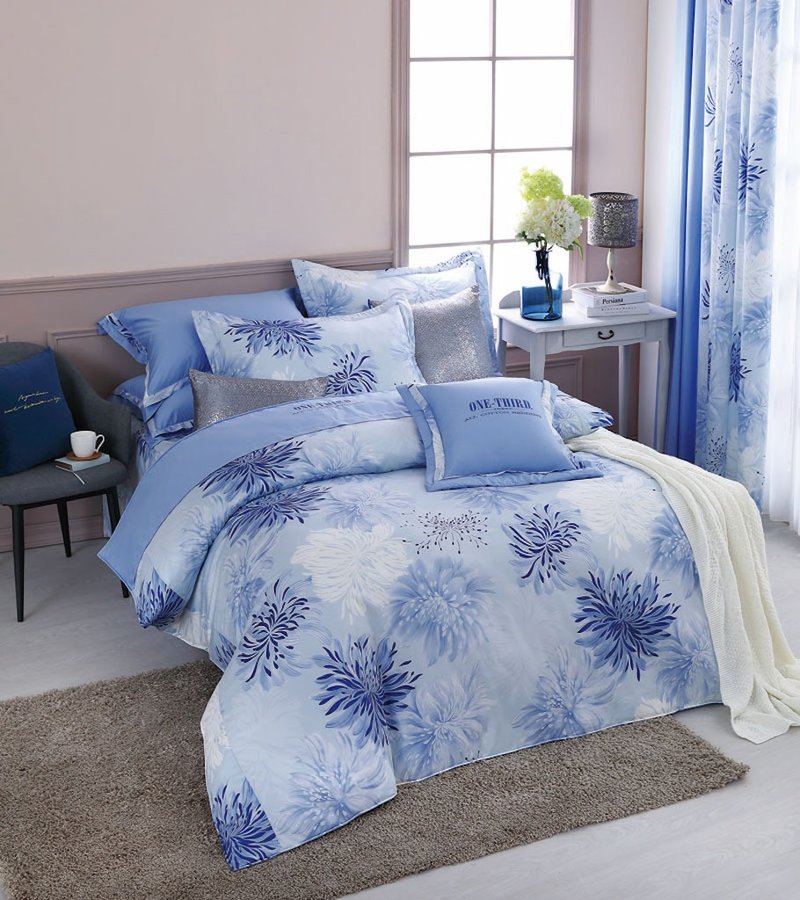 【R879 Dance Fantasy】100% Cotton Combed 60s, Fitted Sheet and Sham Sets - Bedding - Cotton & Hemp Blue