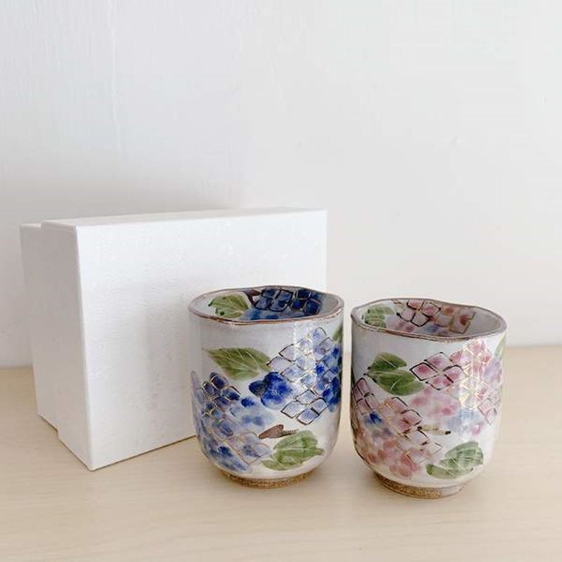 【結婚禮物】紫陽花夫妻湯吞 /俊山窯 - 其他杯子 - 陶 