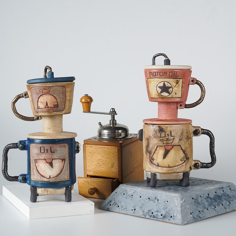 Coffee dripper Red Star - Oil Storage - 花瓶/花器 - 陶 多色