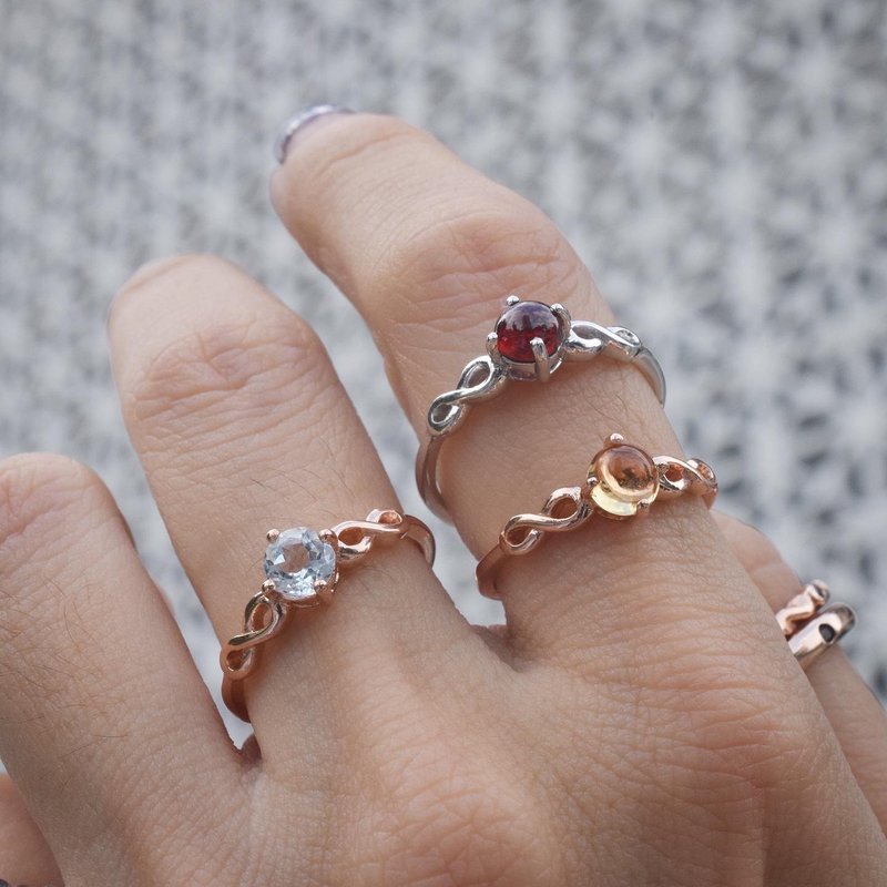 the infinity gemstone ring #minimring R359 - 戒指 - 純銀 
