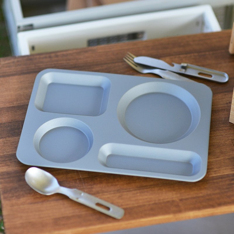 日本高桑金屬 日製不鏽鋼限定色個人餐盤-灰色 - 盤子/餐盤/盤架 - 不鏽鋼 