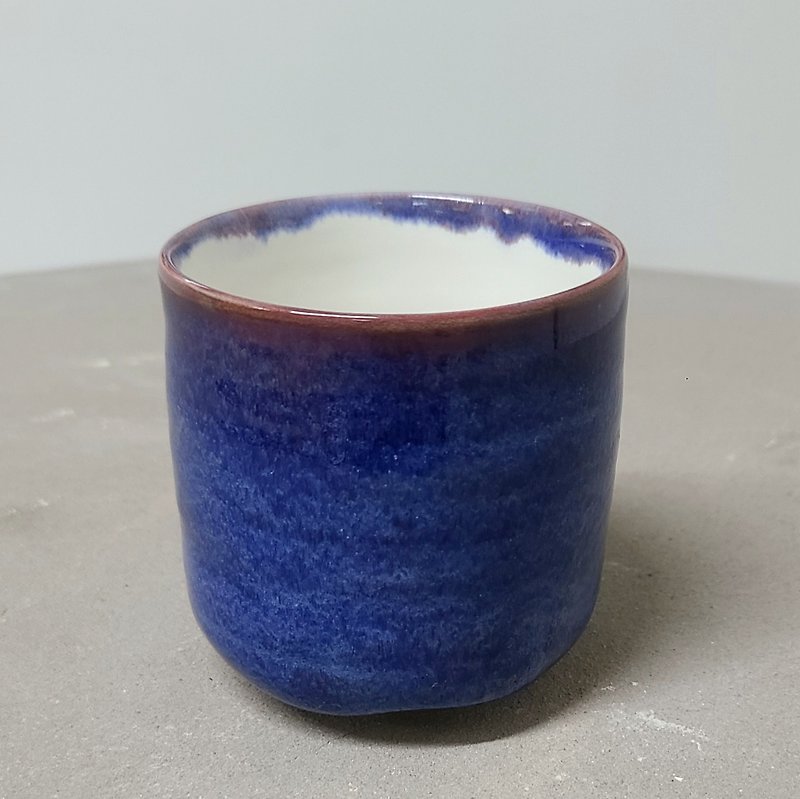 陶藝日式茶杯1 - 咖啡杯 - 陶 藍色