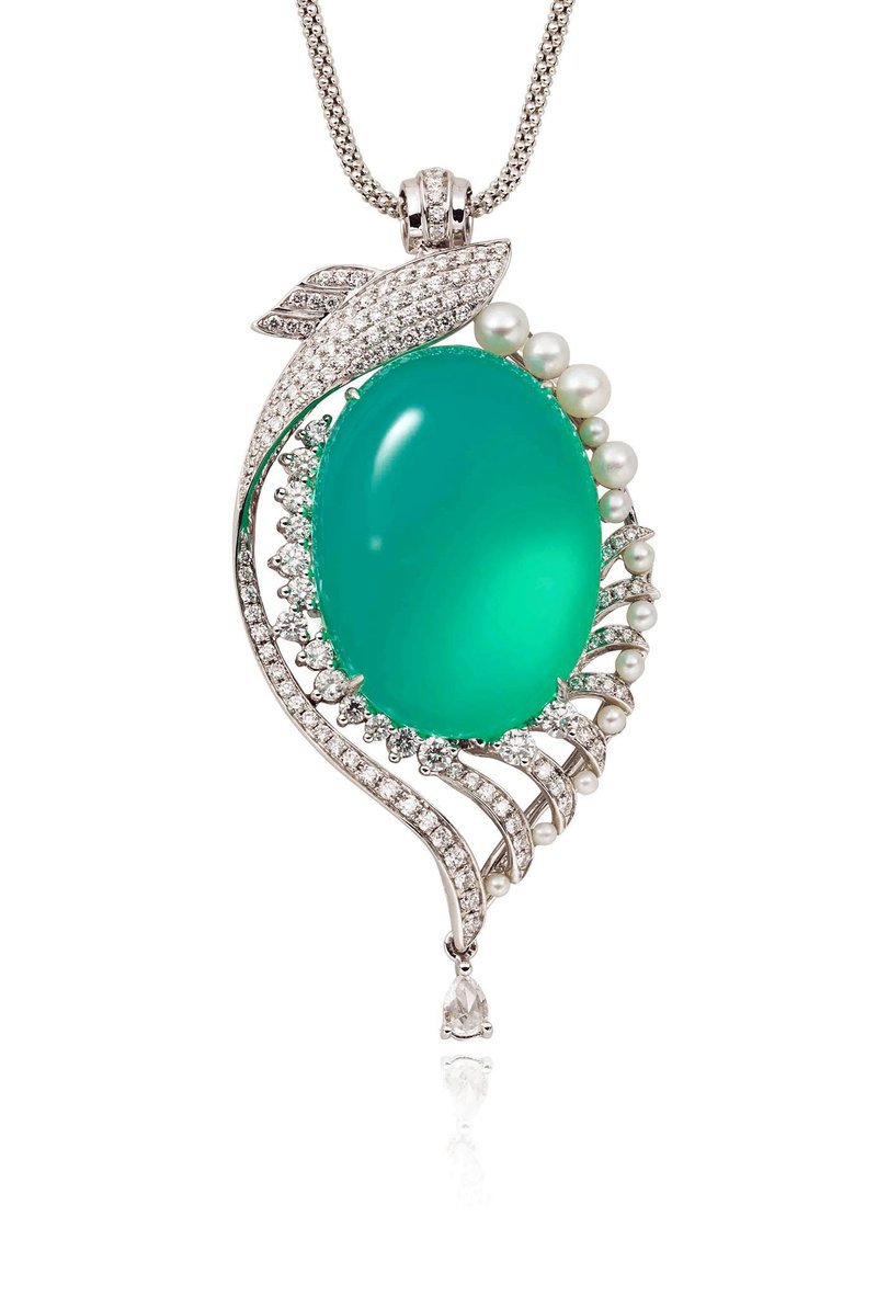 Peacock Open Screen Pendant Taiwan Sapphire 40.16ct 18K - สร้อยคอ - เครื่องเพชรพลอย สีน้ำเงิน