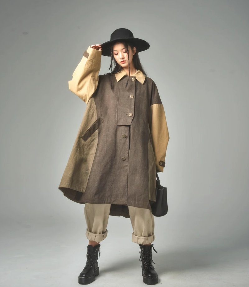 Jingsha retro long cape detachable windbreaker jacket - Women's Blazers & Trench Coats - Other Materials Brown