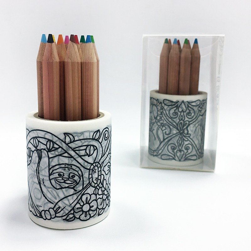 maste Masking Tape for Coloring / Color Pencil Set【Animal (MST-ZC03-A)】<Limited> - Washi Tape - Paper Black