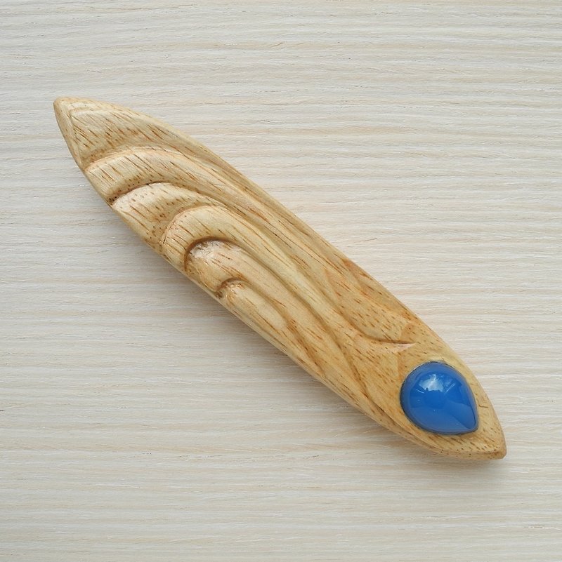 Wooden massager with chalcedony - Other - Wood Multicolor